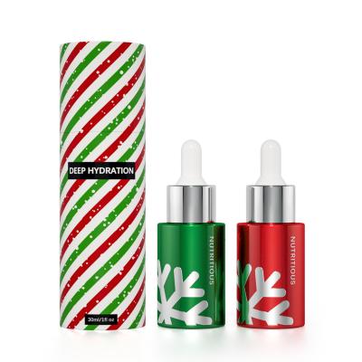 China Custom logo 20ml 30ml 60ml 80ml face essential oil serum cosmetic bottle cylinder glass dropper bottle with paper box for sale