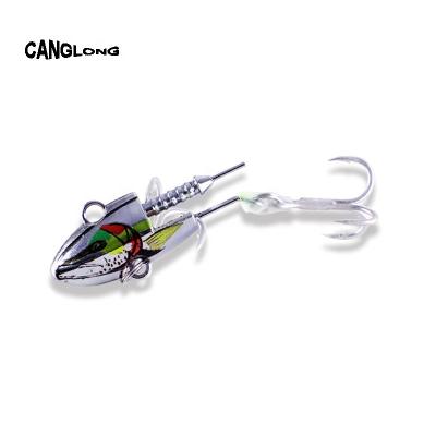 China Canglong New Design 14g/19g/28g/34g Durable Metal Lead Head Build Soft Lure For Perch T-tail Saltwater Lure Freshwater Wholesale for sale