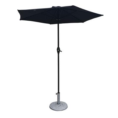 China Garden Minimalist Round Outdoor 7ft Crank Super Sun Beach Umbrella Parasol Metal 6steel Small Rib Cheap Custom Parasol Wholesale for sale