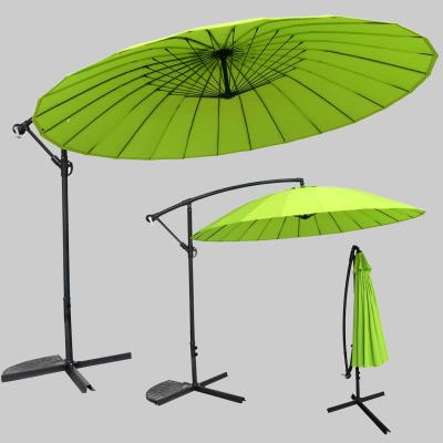 China Factory Wholesale 2020 New Modern Design Outdoor Hanging Beach Patio Umbrella Fiberglass Parasol Garden Leisure Umbrella With Steel Base for sale