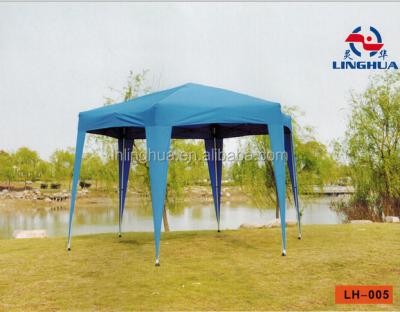 China Easy Assembly & Portable Carry Outdoor Garden Aluminum Folding Pop Up Hexagonal Gazebo Patio Art Tent for sale