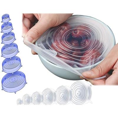 China Non-Refillable Magic Refillable Silicone Lids Universal Silicone Food Covers for Pyrex, Bakeware, Dishwasher Safe for sale