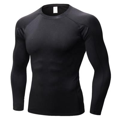 China Wholesale Fitness Sports T-shirt Mens Muscle Compression Gym Thermal Clothes Plus Size Long Sleeve Men's Running Clothing for sale