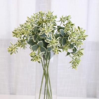 China Silk White Edge Leaves Artificial Plants Wholesale Artificial Flower Arrangements Plants for sale