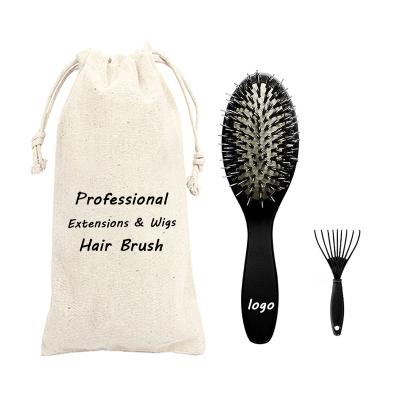 China New Bristle Pin Detangling Hair Extension Brush Nylon Cushion Design Wig Hair Brush Boar Bristle for sale