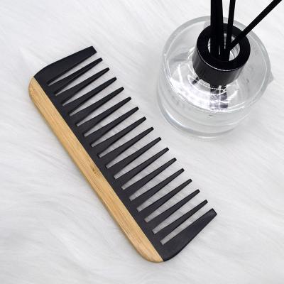 China Hot Selling Eco-friendly Nondisposable Black Wide Tooth Detangling Bamboo Hair Joint Comb For Home Use for sale