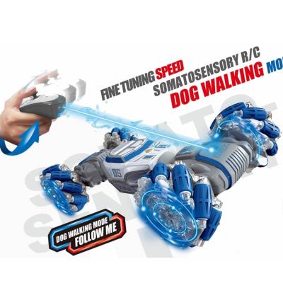 China RC Hobby Radio Control Toy 360 Zhengguang Rolling Dog Follow Me Alloy RC Car Remote Control Double Sided 4WD Gesture Feeling RC Stunt Car for sale