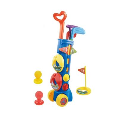 China Kids Fun Toys Zhengguang Outdoor Sport Toys Plastic Easy Hit Golf Kids Playing Golf Luxury Combination Golf Toys Set With Trolley For Kids for sale