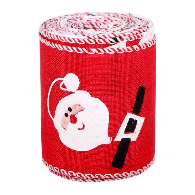 China Christamas Home Decoration Fashion 63mm Ribbon Christmas Tree Decoration Hot Sale Ready Made Ribbon Cable Burlap Christmas Ribbon for sale