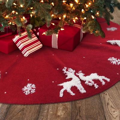 China Wholesale Christmas Decoration Christmas Ornaments Tree Skirt 48 Inch Christmas Tree Skirt Snowflake Embroidered Christmas Tree Party Decorations for sale