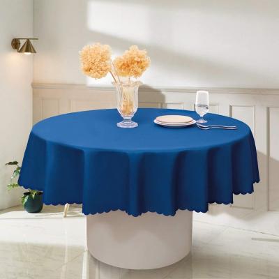 China Wholesale Blue Waterproof Table Cloth Waterproof Round Table Cover Wedding Hotel Restaurant Kitchen Home Cloth Table Cloth for sale