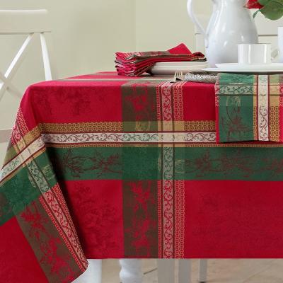 China Round Mantel Waterproof Rectangle Tablecloths Polyester Cotton Table Cloth Cover For Weddings Holidays Winter Christmas Decorations for sale