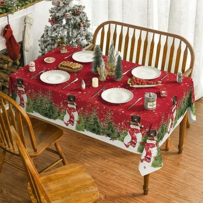 China Round Tablecloths Polyester Waterproof Delicate Mantel Rectangle Tablecloth For Weddings Holidays Winter Christmas Dining Table Cover for sale