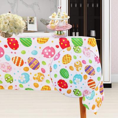 China Rectangular Colorful Decorative Tablecloths Waterproof Polyester Fabric Easter Egg Tablecloth Party Wedding Party Table Cover for sale