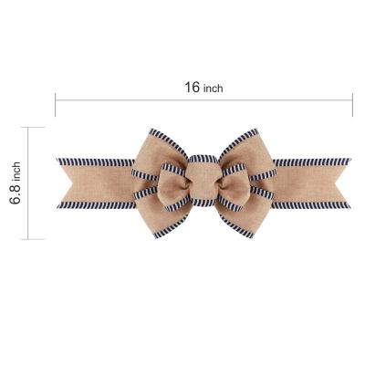 China Wholesale Party Handmade Premade Natural Burlap Christmas Bow Hangers For Garlands Great Christmas Ornaments Tree Decorations Wrapping Bow for sale