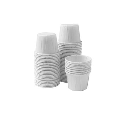 China Hot Selling Disposable White Processed Souffle Party Soufflé Paper Cups For Medicine Measuring 0.75 Ounce for sale