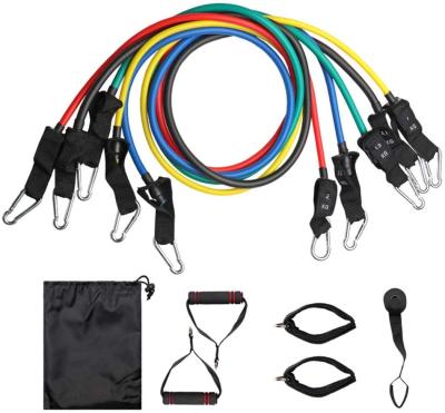 China Latex Zorro 11 Piece Resistance Band Set Gym Resistance Band for sale