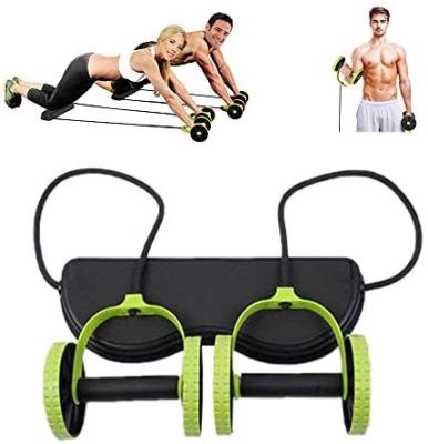 China ABS/PP+EVA Amazon New Sport Core Double Ab Roller Wheel Fitness Exercise Equipment Abdominal Waist Slimming Home Trainer Gym for sale