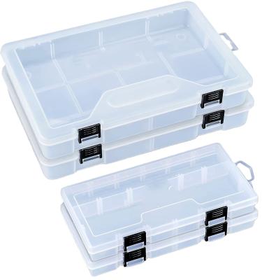 China Plastic Fishing Tackle Box 4 Packs Cube Detachable Organizer Clear Tackle Storage Tackle Dividers Plastic Storage Box for sale