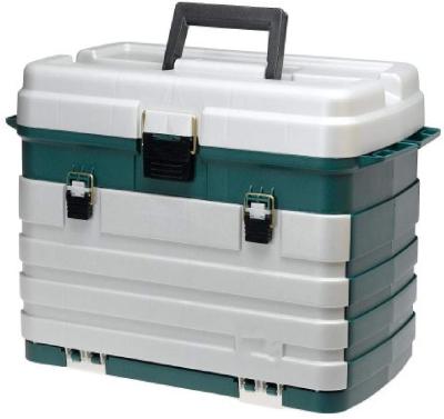 China Plastic Lure Box One Size Tackle Box Green Metallic And Silver Cube Storage Box 4 Drawer In Storage for sale