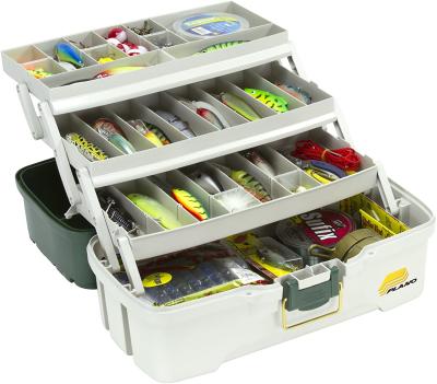 China Fishing Tackle Box Three Cube Tray Tackle Box Classic Tray Storage Lure Box With Double Top Access for sale