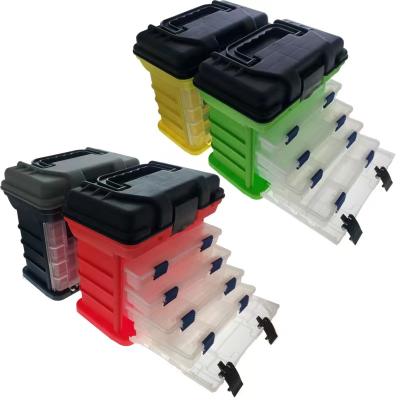 China Tackle System Four Plastic Tray Storage Boxes Premium Lure Angled Fishing Tackle Box for sale