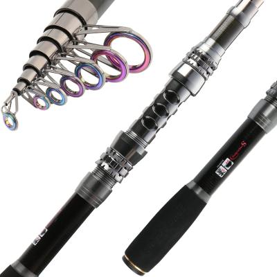 China Carbon Fishing Rod Telescopic Spinning Rod for Travel Saltwater and Freshwater Fishing for sale