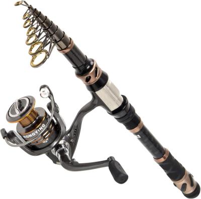 China Carbon Fishing Rod And Telescopic Spinning Reel 12 Poles Carbon Fiber Reel Combos BB Stainless Steel Shielded +1 Bearings for sale