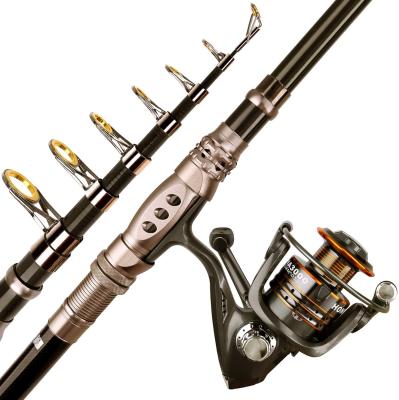 China Carbon and Carbon Fiber Reel Combos Fishing Rod Telescopic Fishing Rod with Combo Saltwater Fishing Rod Kit Reel Saltwater Freshwater Kit for sale