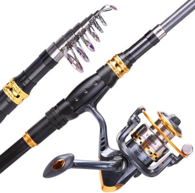 China Carbon Fiber Telescopic Fishing Spinning Reel Poles Carbon Fishing Rod Reel Combos for sale