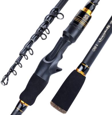 China Carbon Fiber Spinning Rod Telescopic Fishing Pole Designed for Bass Trout Salmon for Fresh Saltwater for sale