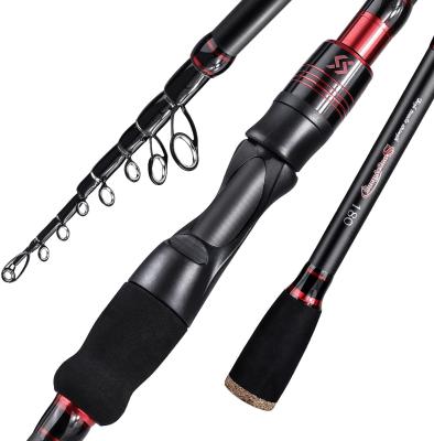 China Telescopic Carbon Fiber Spinning Rod Designed Carbon Fishing Pole Mount For Fresh Saltwater for sale