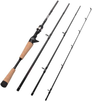 China Carbon 4 Pieces Travel Casting Rod Portable Fishing Rod Baitcaster Carbon Baitcasting Fishing Rod for sale