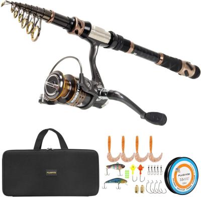 China Carbon Fishing Rod and Reel Combos - Telescopic Carbon Fiber Fishing Pole - Shielded 12 Stainless Steel Spinning Reel +1 Bearings for sale