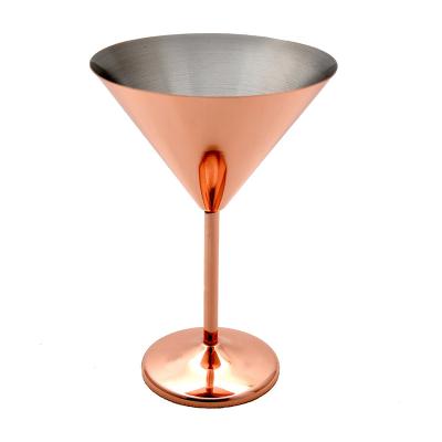 China 304 Eco-friendly 300ML Stainless Steel Copper Mugs Rose Gold Tumbler Cocktail Martini Glass for sale