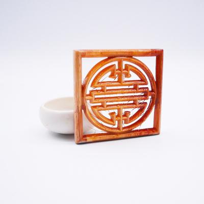 China Sustainable Home Decoration Resin Natural Wood Coasters for sale