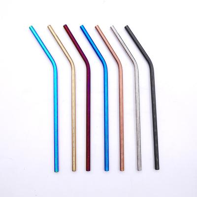 China Sustainable 6mm Folded 304 Stainless Steel Grain Drinking Straws Set With Decorative Pattern for sale