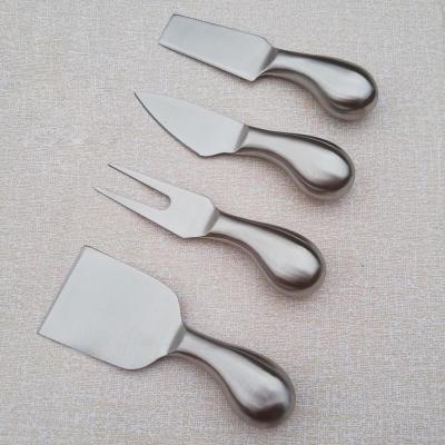 China Viable Ready To Ship Sanded Polish Cheese Cutter Stainless Steel Cheese Knife Set for sale