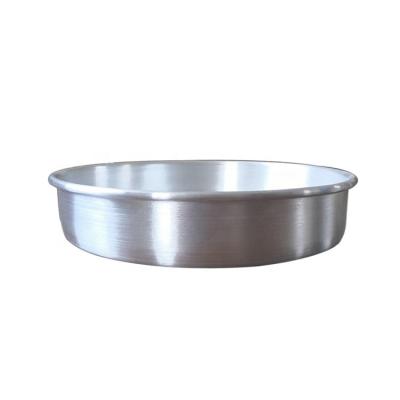 China 7*2 inch aluminum round silver cake baking pan Straight body solid bottom fixed bottom cake pan for sale