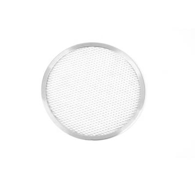 China 7 inch round mesh pizza tray perforated pizza pan baking tray baking pan aluminum pizza screen for restaurant or bar or bakery for sale