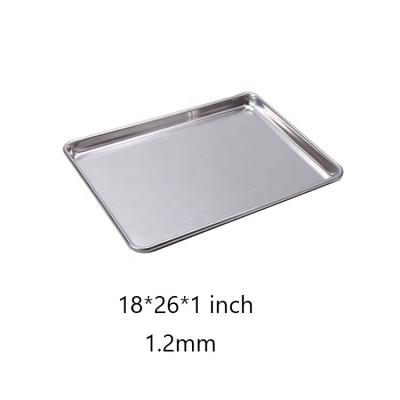 China 26 by 18 inch 1.2mm aluminum alloy baking pan aluminum alloy baking tray aluminium oven tray baking oven tray for sale