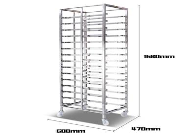 China RK Bakeware China 15 Trays Stainless Steel Baking Trolley Baking Tray Rack Cart Trolley , Baking Cake Rack Cart for sale