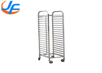 China RK Bakeware China Foodservice NSF 470*620 REVENT Double Oven Baking Tray Rack Trolley Stainless Steel GN1/1 Pan Trolley for sale