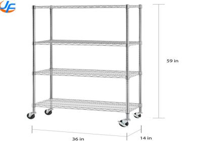 China RK Bakeware China Foodservice 2/3/4 Tiers Steel Trolley Service Cart , Stainless Steel Trolley Material Distribution for sale