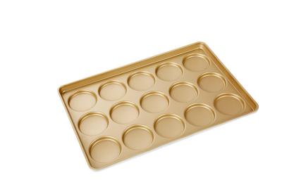 China 15 Cavity 600x400x30mm PTFE Hamburger Bun Baking Pan for sale