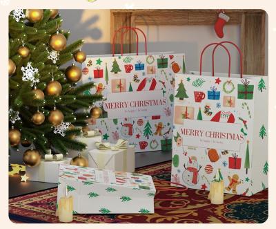 China Customized Christmas Gift Bag With Kraft Paper Bag Printed Logo for sale