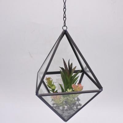 China Art Decor NEWCOMER 2020 Faceted Hanging Diamond Terrarium For Factory for sale