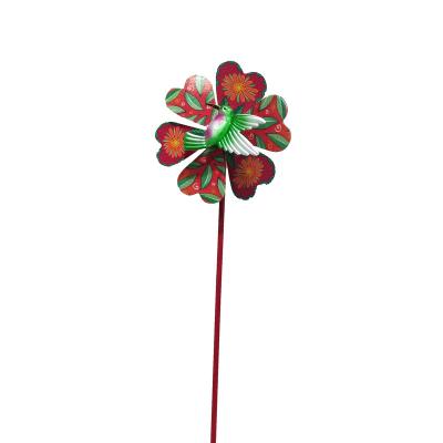 China Garden Decor 3D Metal Butterfly/Bee/Humming Bird/Spinner Mini Stakes Garden Decor Dragonfly Wind for sale