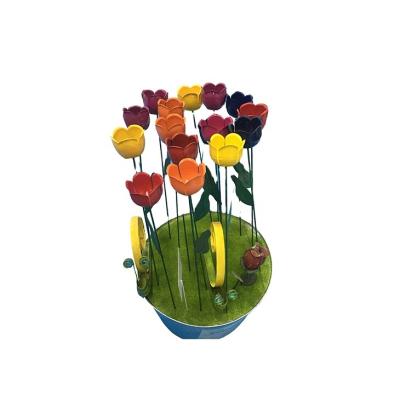 China Stake Lily Flower Garden Plant Pick from Art Decor Garden Metal Flowers for sale