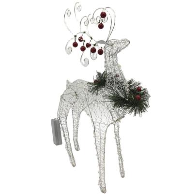 China 2019 US Metal Wire Reindeer With Led Outdoor Lights Christmas Decor for sale